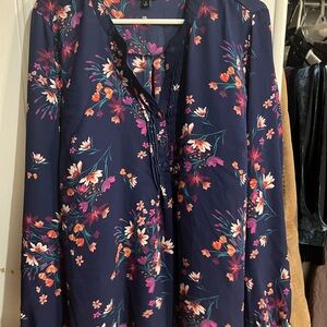 Torrid Navy Floral Blouse